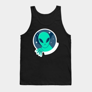 Cute Alien Face Coming From Stars - Amazing Art Of Peace Tank Top